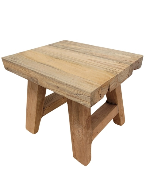 Rustic Teak Small Stool | Ancient Mariner Furniture