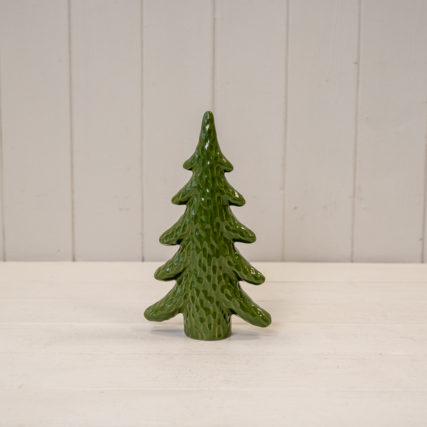 Medium Dimpled Green Ceramic Christmas Tree Ornament | Satchville