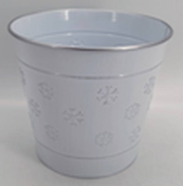Snowflake Mat Pot 18cm Frosted Snowflakes Pot | Satchville