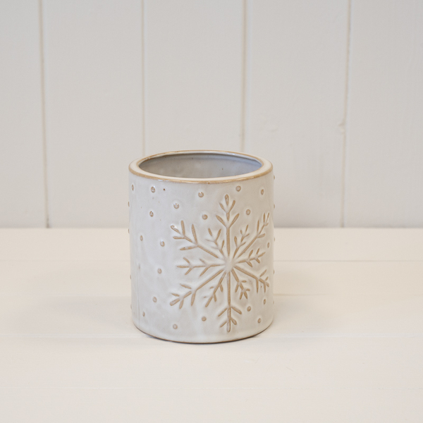 Snowflake Mat Pot Frosted Snowflake Pot | Satchville